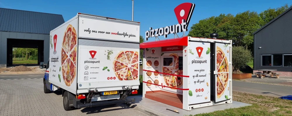Het pizzapunt bij Rolde, nog voorzien van rood lint