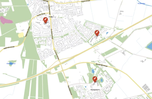 Map with voting stations in Rolde Map with voting stations in Rolde